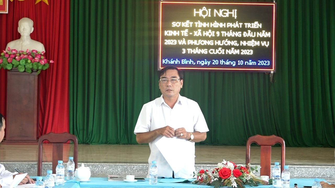 Ông Phan Văn Tường, Chủ tịch UBND xã Khánh Bình kết luận